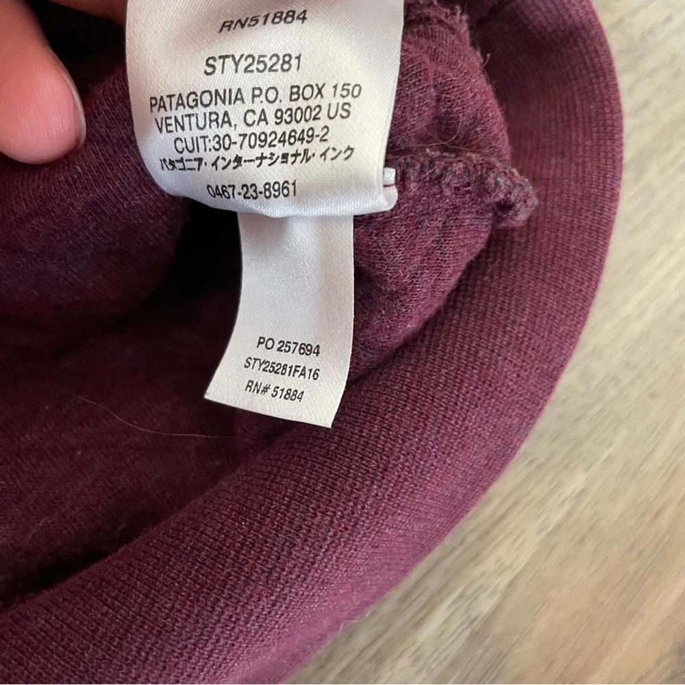 Patagonia Cotton Quilt Snap-T Pullover Size Large sweater Plum - Picture 4 of 6